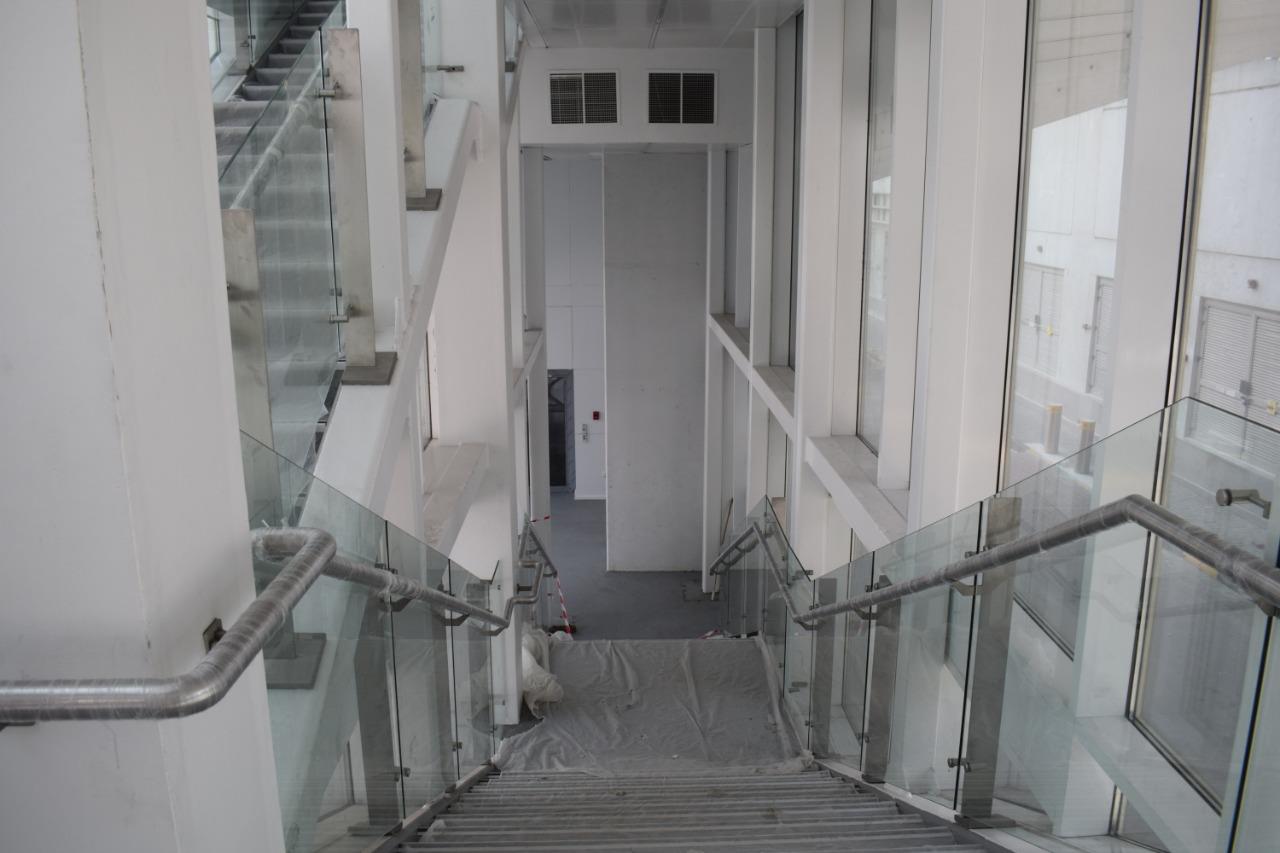 Stairs with glass balustrades