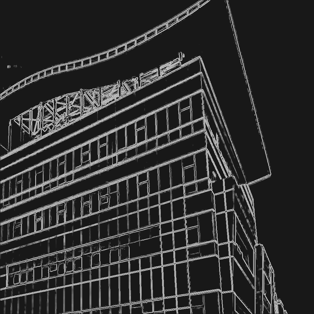 Line drawing made from the photo of the project