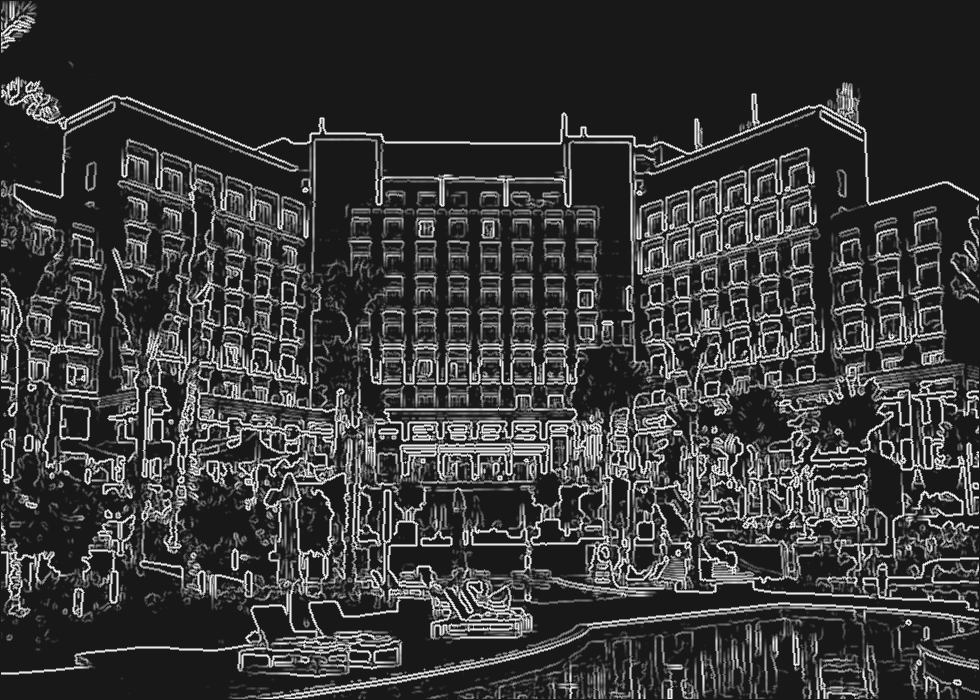 Line drawing made from the photo of the project