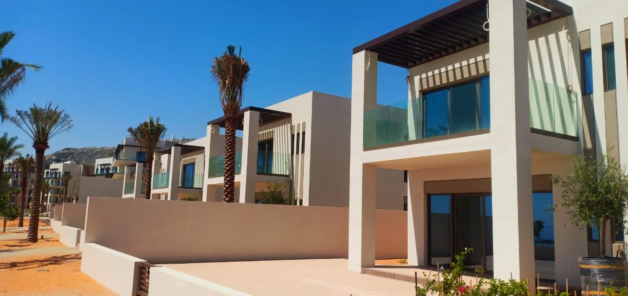 Aluminium screens on the beach villas