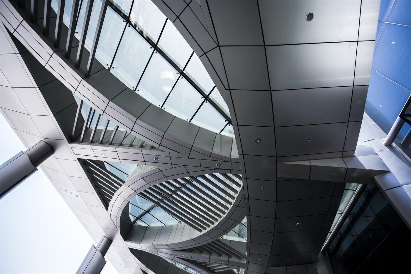 The underside of the ACP cladded canopy
