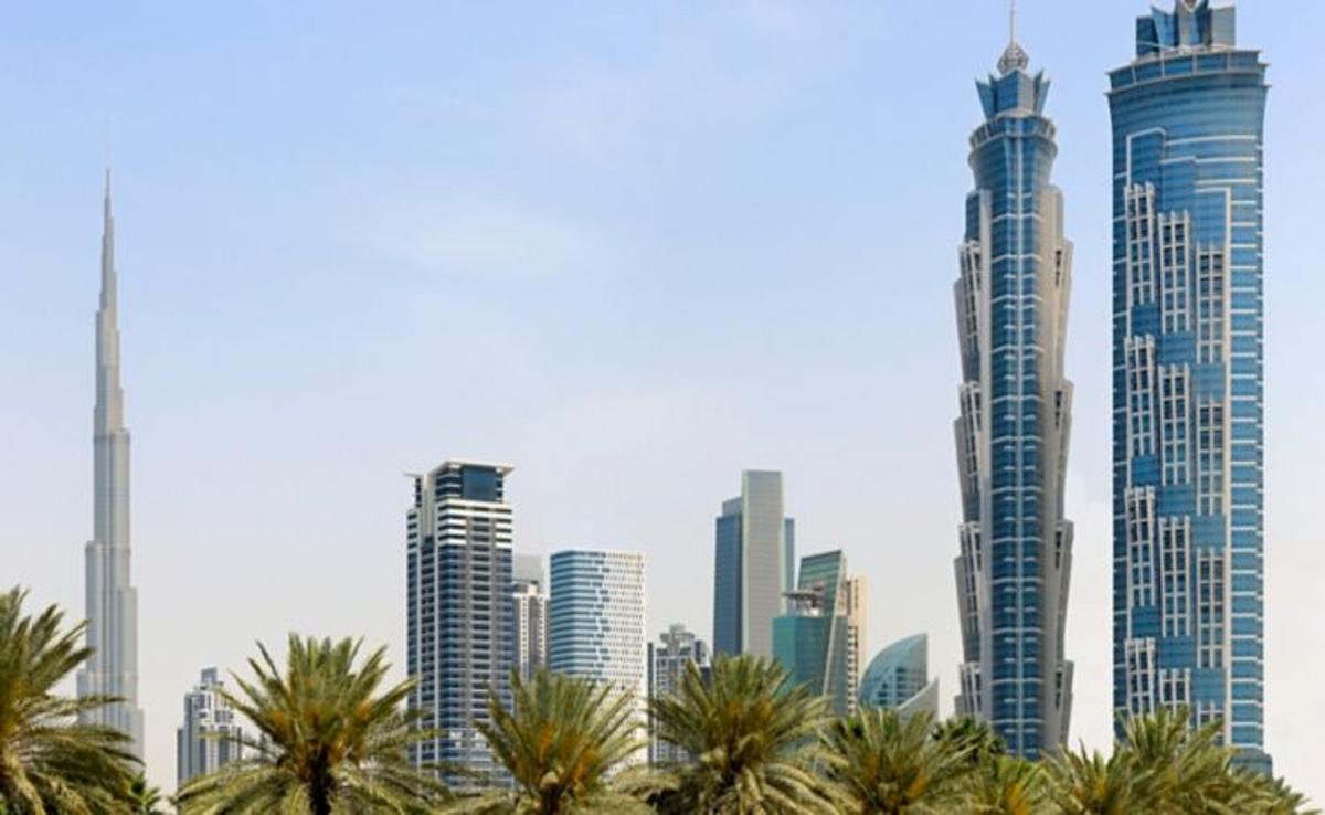 The two towers in the Dubai skyline