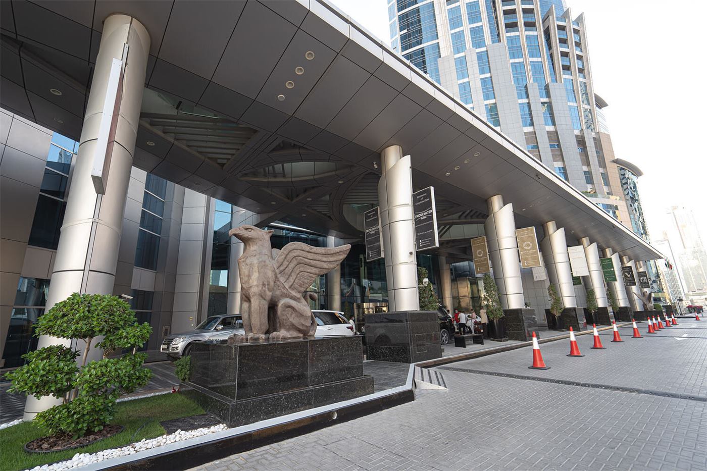The entrance drive and the canopy