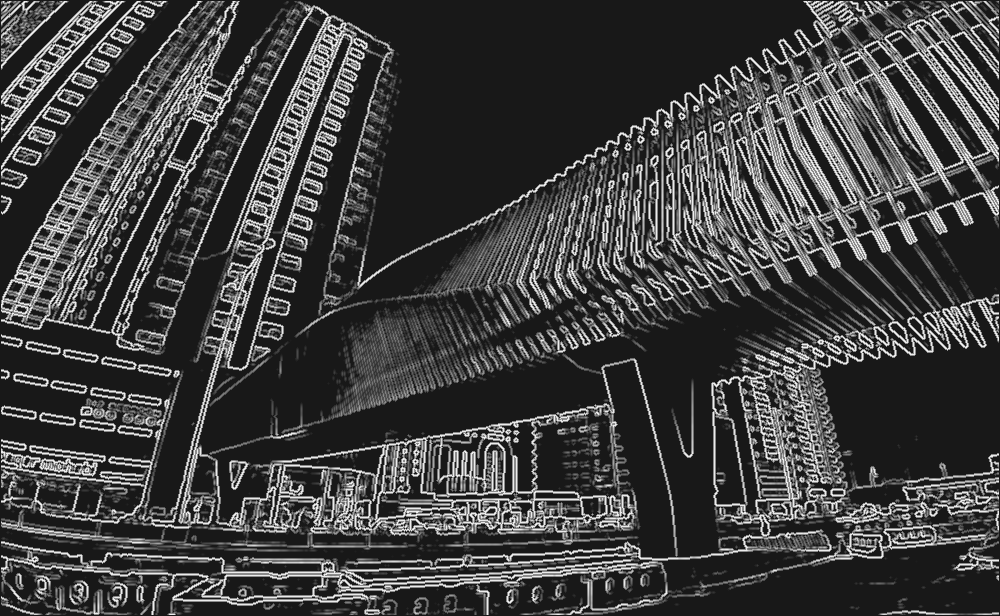 Line drawing made from the photo of the project