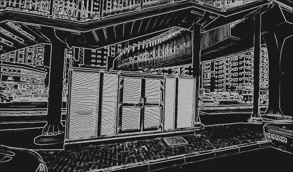 Line drawing made from the photo of the project