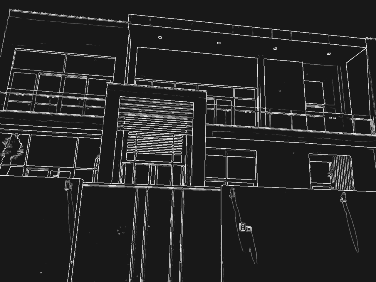 Line drawing made from the photo of the project