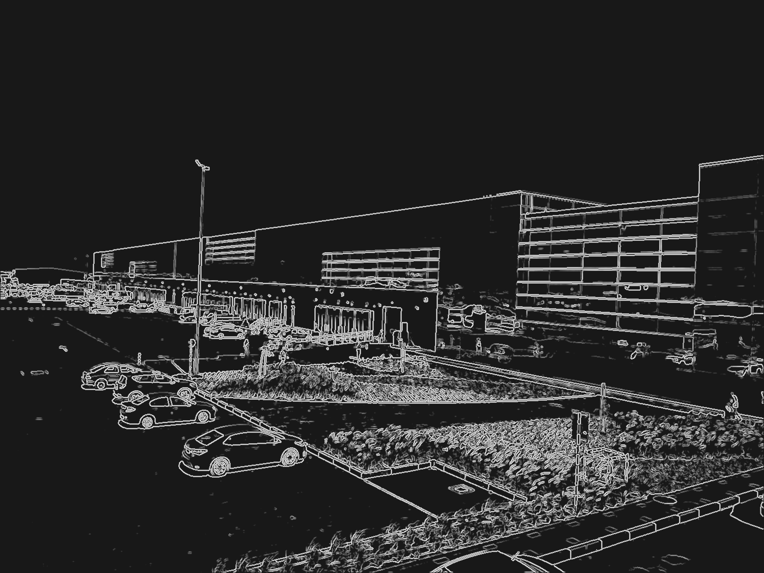 Line drawing made from the photo of the project