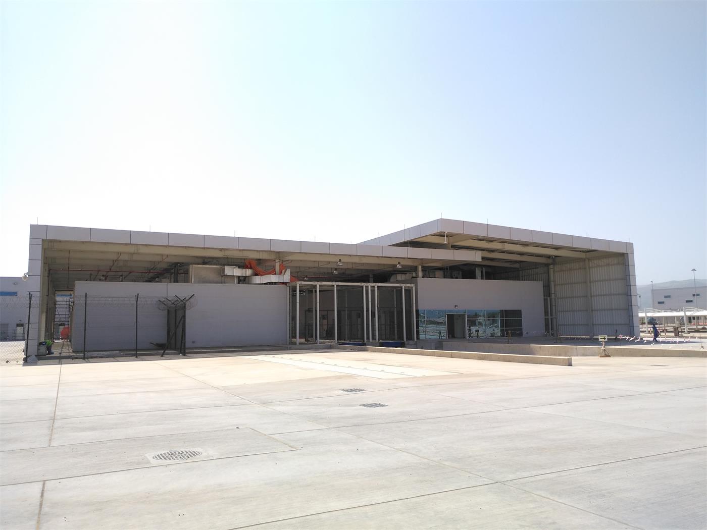 A glazed entrance under a canopy