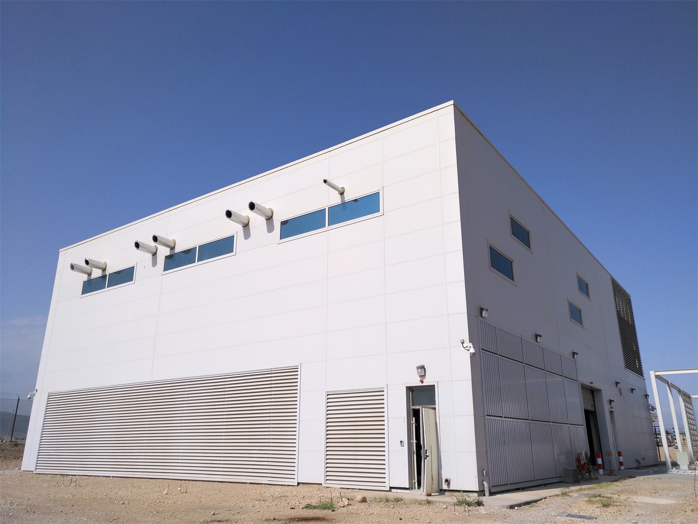 Louvers at the base of a building