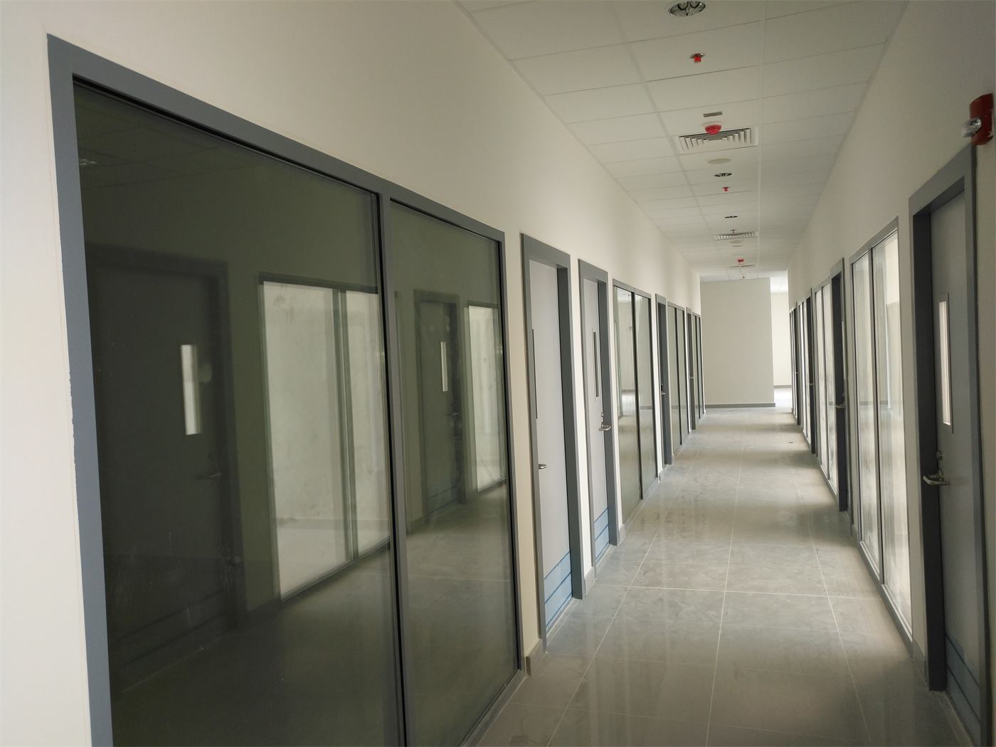Office fronts with glass doors